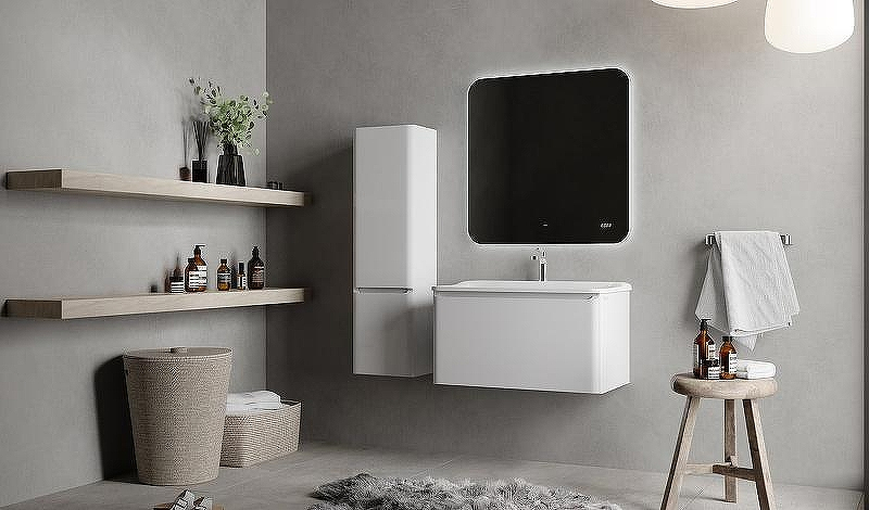 Зеркало Raval Ego 80 Ego.02.80/W/RL с подсветкой с бесконтактным выключателем и часами, купить, цена, заказать, магазин, доставка, скидка, промокод, купить, цена, заказать, магазин, доставка, скидка, промокод