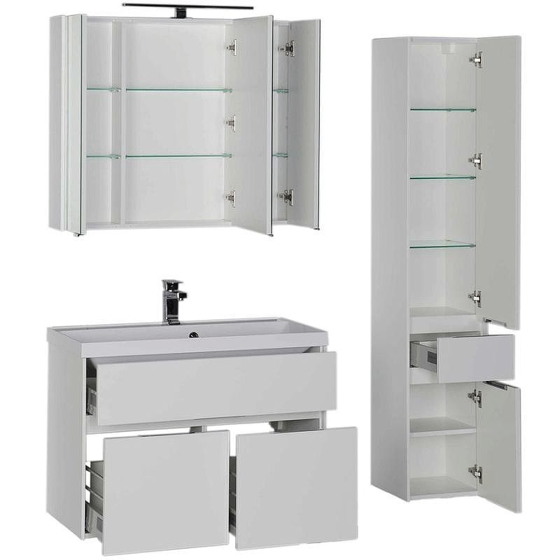 Комплект мебели для ванной Aquanet Латина 90 179840 подвесной Белый, купить, цена, заказать, магазин, доставка, скидка, промокод, купить, цена, заказать, магазин, доставка, скидка, промокод