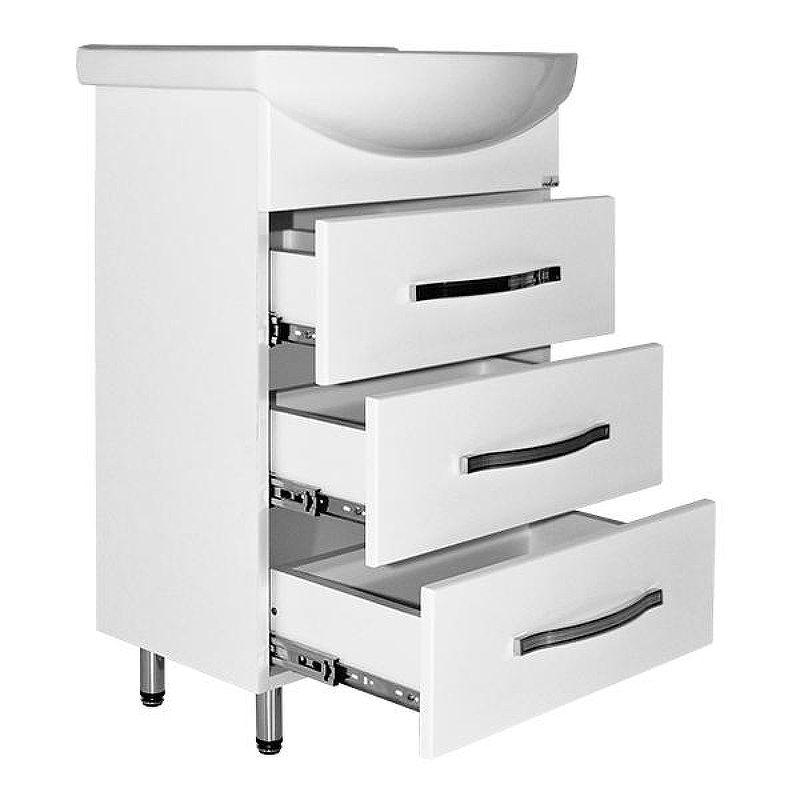 Тумба под раковину Mixline Диамант 55 522469 Белая, купить, цена, заказать, магазин, доставка, скидка, промокод, купить, цена, заказать, магазин, доставка, скидка, промокод