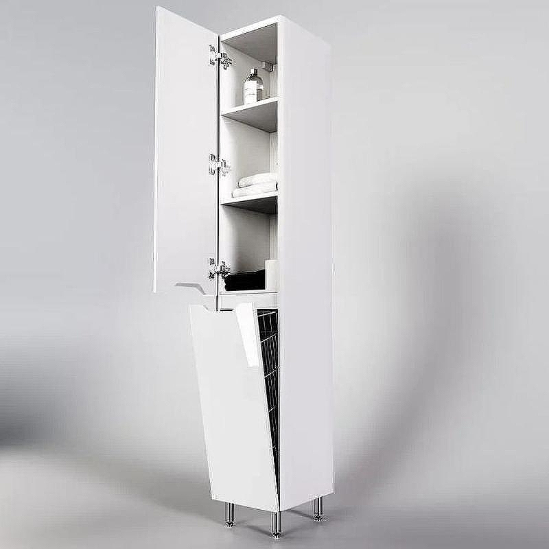 Шкаф пенал Style Line Марелла 30 L Люкс Plus СС-00002428 с бельевой корзиной Белый глянец антискрейтч, купить, цена, заказать, магазин, доставка, скидка, промокод, купить, цена, заказать, магазин, доставка, скидка, промокод