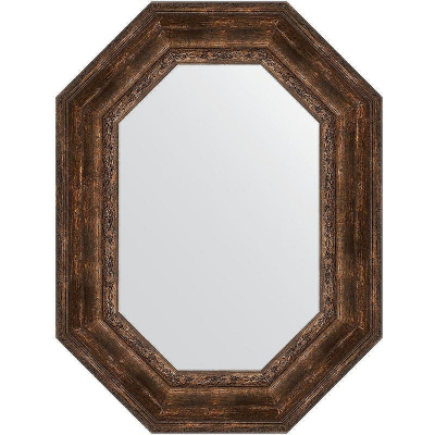 Зеркало Evoform Polygon 82х62 BY 7269 в багетной раме - Состаренное дерево с орнаментом 120