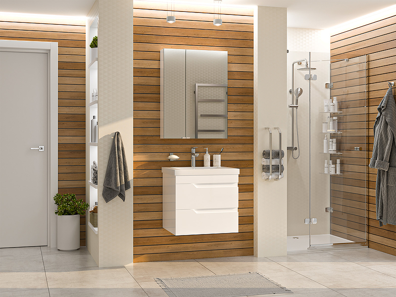 Зеркальный шкаф Misty Аура 60 Э-Аур02060-01 Белый, купить, цена, заказать, магазин, доставка, скидка, промокод, купить, цена, заказать, магазин, доставка, скидка, промокод