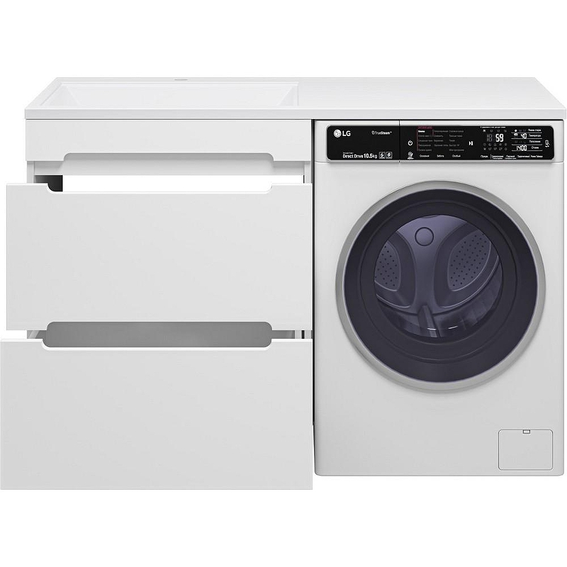 Тумба с раковиной Misty Байкал 130 L УТ000014752 Белая, купить, цена, заказать, магазин, доставка, скидка, промокод, купить, цена, заказать, магазин, доставка, скидка, промокод