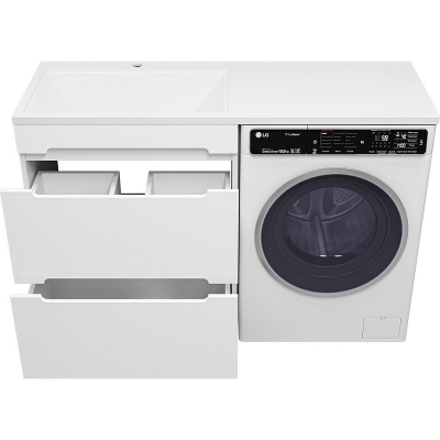 Тумба с раковиной Misty Байкал 130 L УТ000014752 Белая