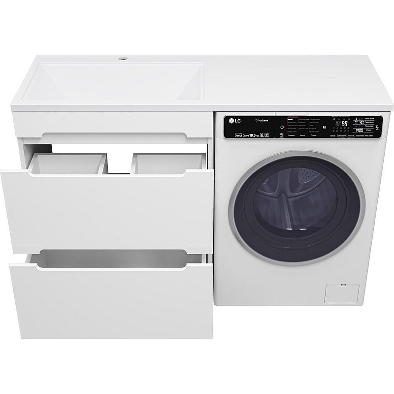 Тумба с раковиной Misty Байкал 130 L УТ000014752 Белая, купить, цена, заказать, магазин, доставка, скидка, промокод, купить, цена, заказать, магазин, доставка, скидка, промокод