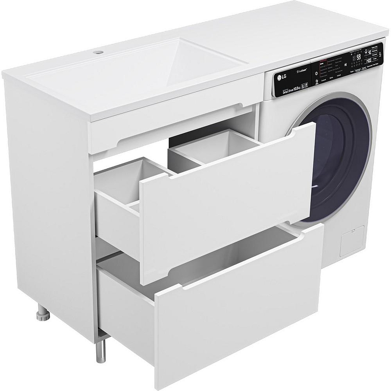 Тумба с раковиной Misty Байкал 130 L УТ000014752 Белая, купить, цена, заказать, магазин, доставка, скидка, промокод, купить, цена, заказать, магазин, доставка, скидка, промокод