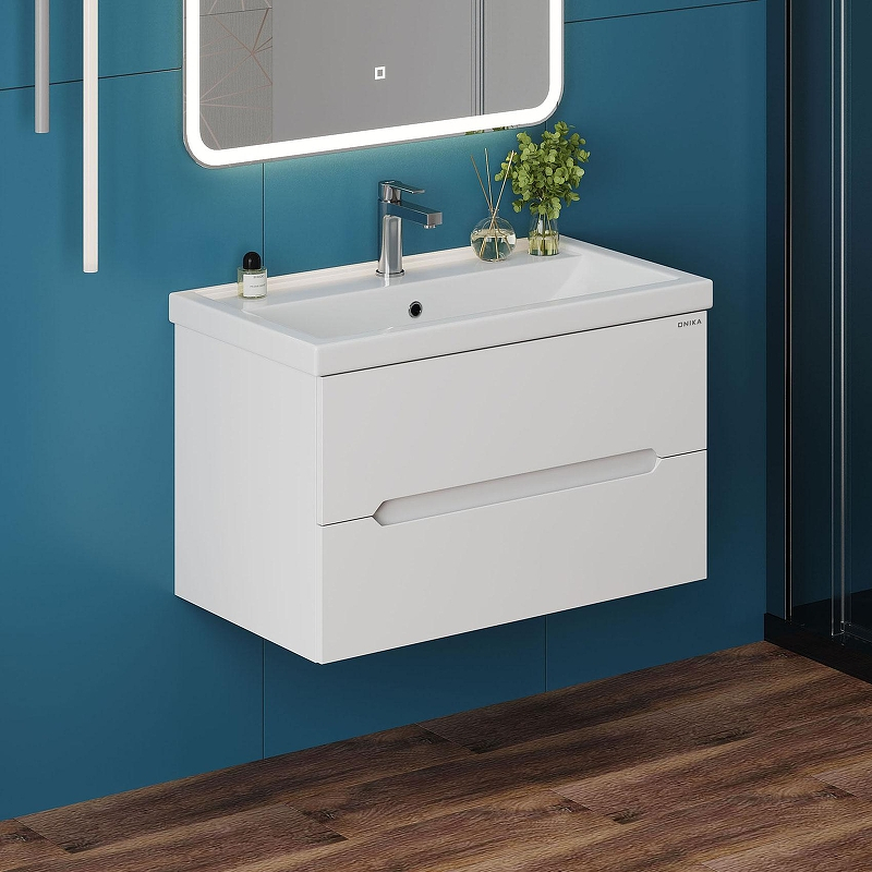 Тумба под раковину Onika Айленд 80 108060 подвесная цвет Белый, купить, цена, заказать, магазин, доставка, скидка, промокод, купить, цена, заказать, магазин, доставка, скидка, промокод