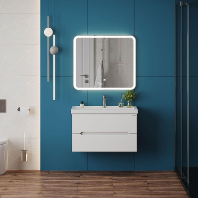 Тумба под раковину Onika Айленд 80 108060 подвесная цвет Белый