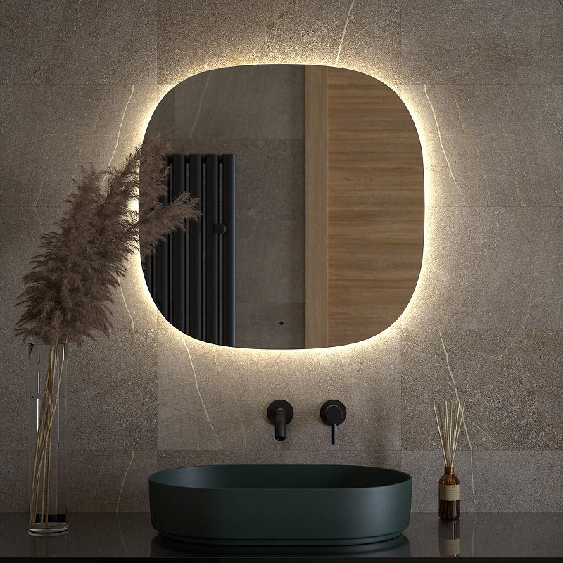 Зеркало Defesto Opti 70х70 DF 2850R с подсветкой 18W-4500K/ИК - выключатель/Нейтральный белый свет, купить, цена, заказать, магазин, доставка, скидка, промокод, купить, цена, заказать, магазин, доставка, скидка, промокод