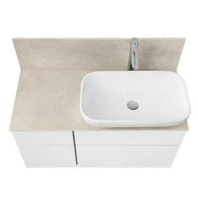 Тумба под раковину Aquaton Мишель 100 1A244101MIX40 подвесная Дуб эндгрейн Белая