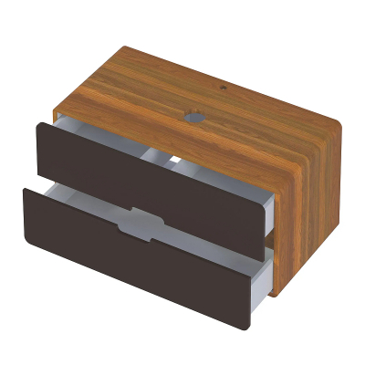 Тумба под раковину 1MarKa Vortex 80П Ц0000033024 подвесная цвет Орех ноче тортона Монолит найт