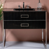 Тумба под раковину Boheme Armadi Art Monaco 100 866-100-BCR Черная Хром, купить, цена, заказать, магазин, доставка, скидка, промокод, купить, цена, заказать, магазин, доставка, скидка, промокод