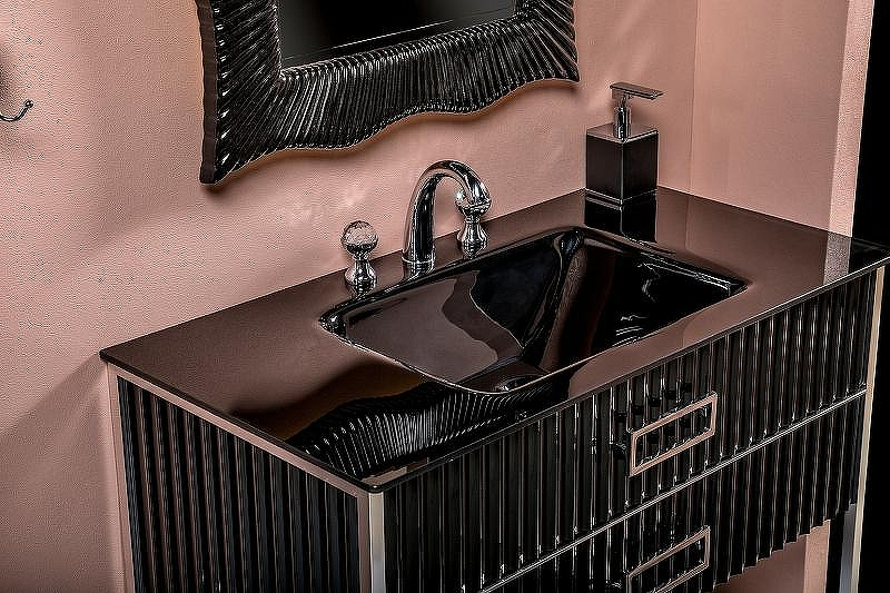 Тумба под раковину Boheme Armadi Art Monaco 100 866-100-BCR Черная Хром, купить, цена, заказать, магазин, доставка, скидка, промокод, купить, цена, заказать, магазин, доставка, скидка, промокод