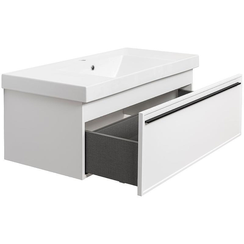 Тумба под раковину La Fenice Elba 100 FNC-01-ELB-B-100 подвесная Белая матовая, купить, цена, заказать, магазин, доставка, скидка, промокод, купить, цена, заказать, магазин, доставка, скидка, промокод