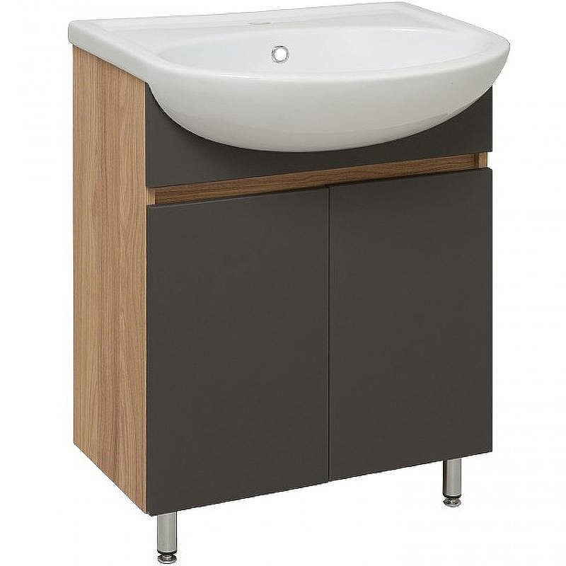 Тумба под раковину Runo Лада 60 00-00001165 Дуб серый Графит, купить, цена, заказать, магазин, доставка, скидка, промокод, купить, цена, заказать, магазин, доставка, скидка, промокод