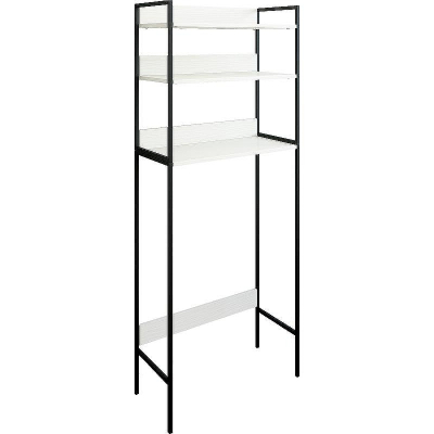 Стеллаж Sanflor 64 82613186 над сантехникой Черный муар Белый муар