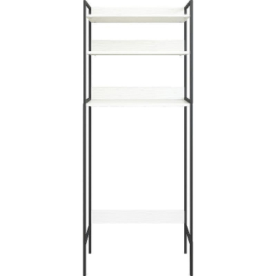 Стеллаж Sanflor 64 82613186 над сантехникой Черный муар Белый муар