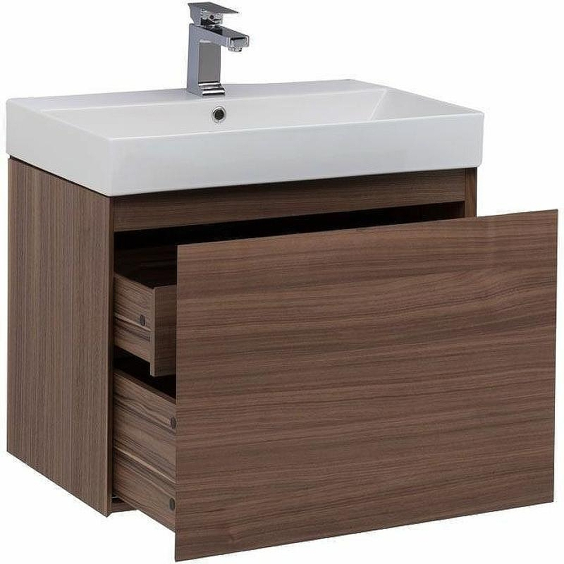 Тумба с раковиной Aquanet Нью-Йорк 70 213935 подвесная Орех, купить, цена, заказать, магазин, доставка, скидка, промокод, купить, цена, заказать, магазин, доставка, скидка, промокод