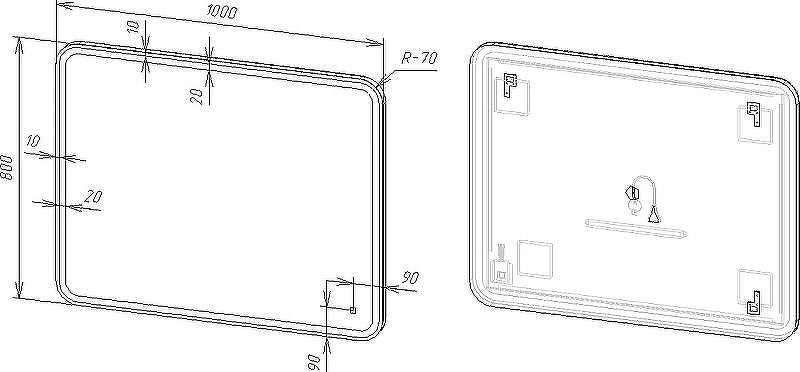 Зеркало DIWO Коломна 100 ЗЛП122 с подсветкой с сенсорным выключателем, купить, цена, заказать, магазин, доставка, скидка, промокод, купить, цена, заказать, магазин, доставка, скидка, промокод