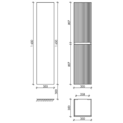 Шкаф пенал Sancos Snob R 35 PSNR35W подвесной Bianco