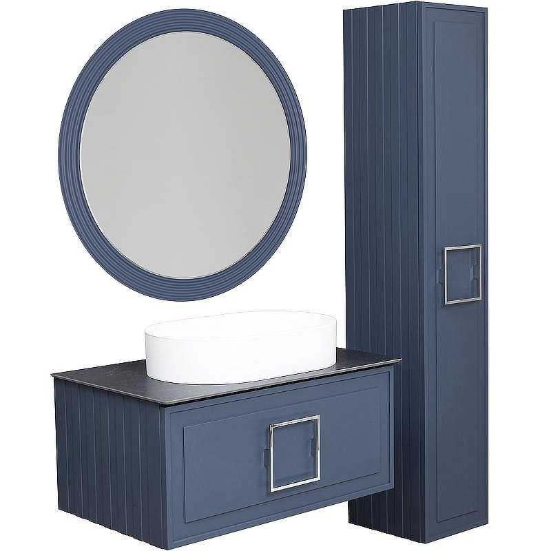 Зеркало La Fenice Terra 80 FNC-02-TER-BG-80 с подсветкой Синее матовое, купить, цена, заказать, магазин, доставка, скидка, промокод, купить, цена, заказать, магазин, доставка, скидка, промокод