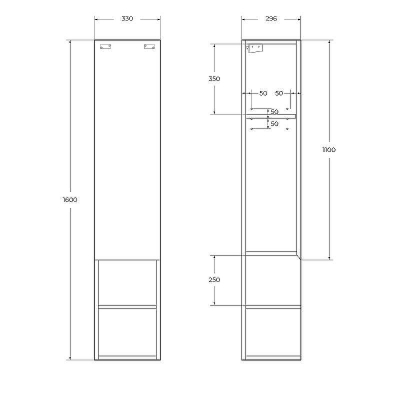 Шкаф пенал BelBagno Kraft 33 R KRAFT-1600-1A-SC-RNN-R подвесной Rovere Nebrasca Nature