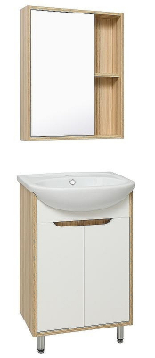 Тумба под раковину Runo Эко 50 00000001142 Белая Лиственница