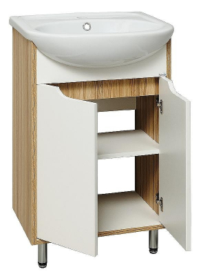 Тумба под раковину Runo Эко 50 00000001142 Белая Лиственница
