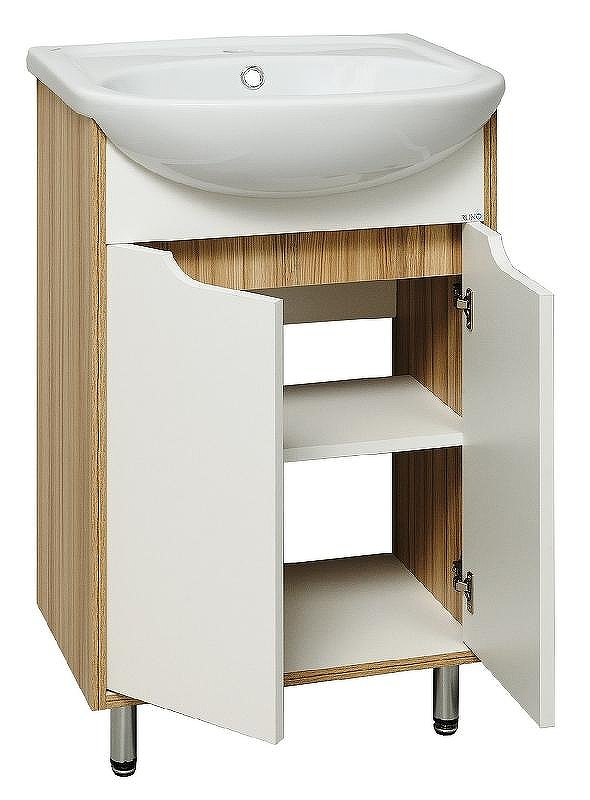 Тумба под раковину Runo Эко 50 00000001142 Белая Лиственница, купить, цена, заказать, магазин, доставка, скидка, промокод, купить, цена, заказать, магазин, доставка, скидка, промокод