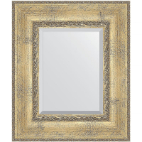 Зеркало Evoform Exclusive 62х52 BY 3376 с фацетом в багетной раме - Состаренное серебро с орнаментом 120, купить, цена, заказать, магазин, доставка, скидка, промокод, купить, цена, заказать, магазин, доставка, скидка, промокод