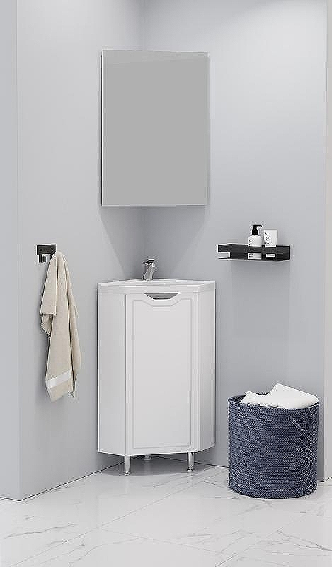 Тумба под раковину Corozo Мирра 40 SD-00001642 угловая Белая, купить, цена, заказать, магазин, доставка, скидка, промокод, купить, цена, заказать, магазин, доставка, скидка, промокод