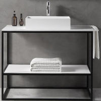 Консоль под раковину Abber Stein 100 AS2631 Белая матовая, купить, цена, заказать, магазин, доставка, скидка, промокод, купить, цена, заказать, магазин, доставка, скидка, промокод