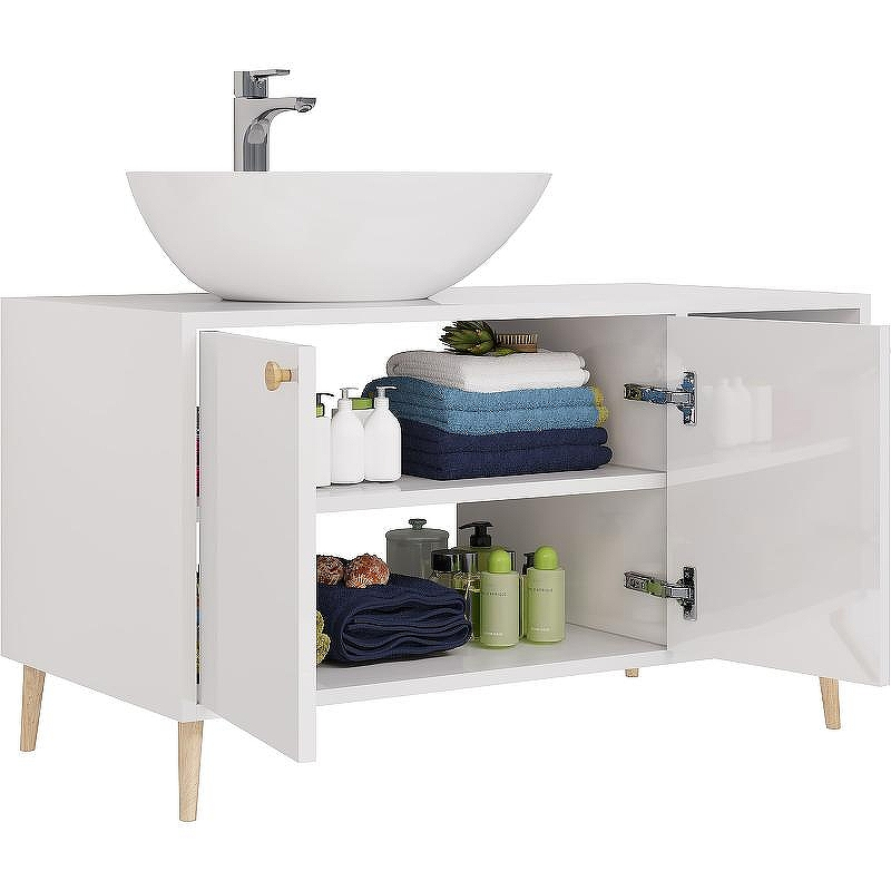 Тумба под раковину Dreja Luno 100 99.2003 Белый глянец, купить, цена, заказать, магазин, доставка, скидка, промокод, купить, цена, заказать, магазин, доставка, скидка, промокод