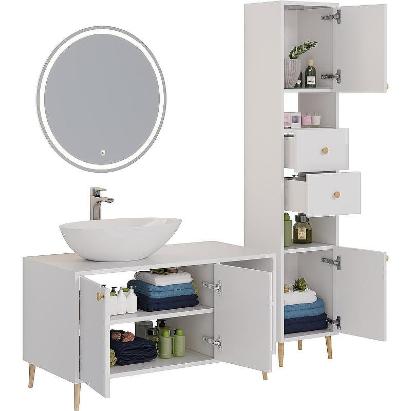 Тумба под раковину Dreja Luno 100 99.2003 Белый глянец, купить, цена, заказать, магазин, доставка, скидка, промокод, купить, цена, заказать, магазин, доставка, скидка, промокод