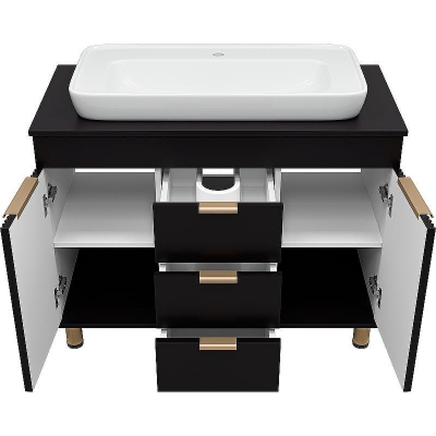 Тумба с раковиной Brevita Enfida 100 УТ000015095 Черная матовая