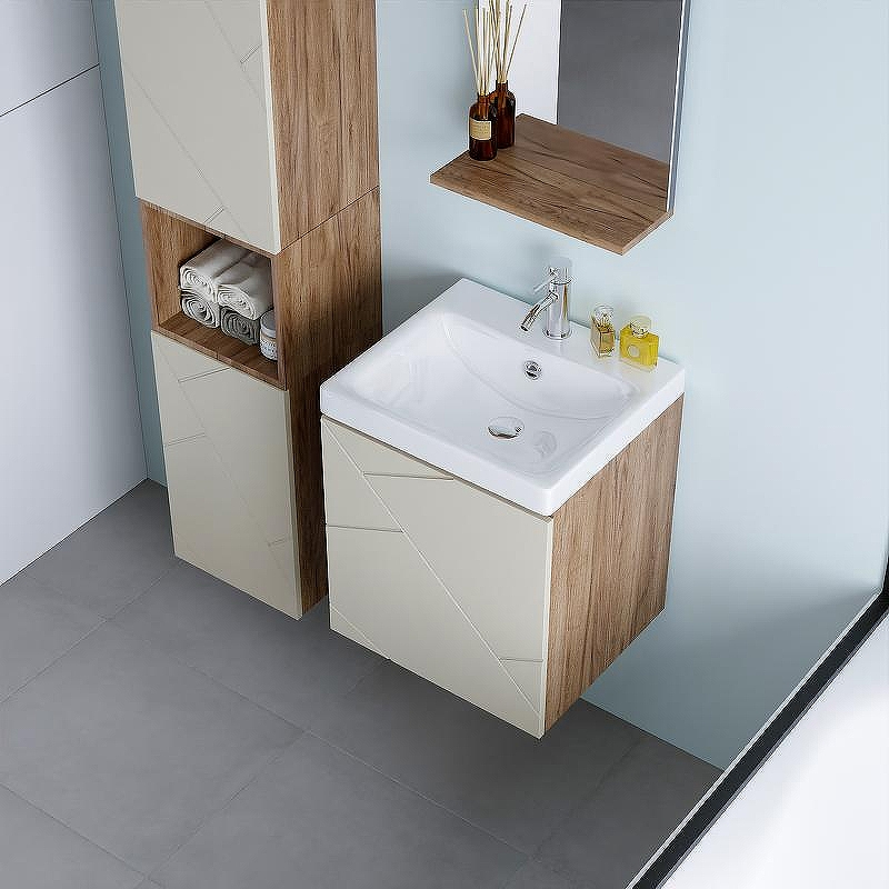 Тумба под раковину Бриклаер Кристалл 50 4627125416910 подвесная Латте Дуб крафт табачный, купить, цена, заказать, магазин, доставка, скидка, промокод, купить, цена, заказать, магазин, доставка, скидка, промокод