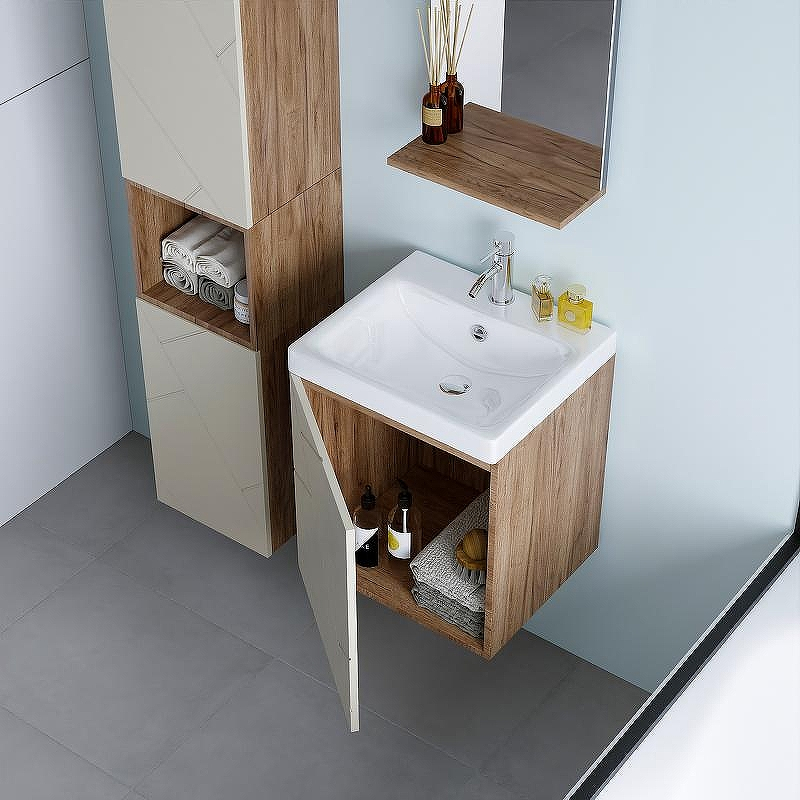 Тумба под раковину Бриклаер Кристалл 50 4627125416910 подвесная Латте Дуб крафт табачный, купить, цена, заказать, магазин, доставка, скидка, промокод, купить, цена, заказать, магазин, доставка, скидка, промокод