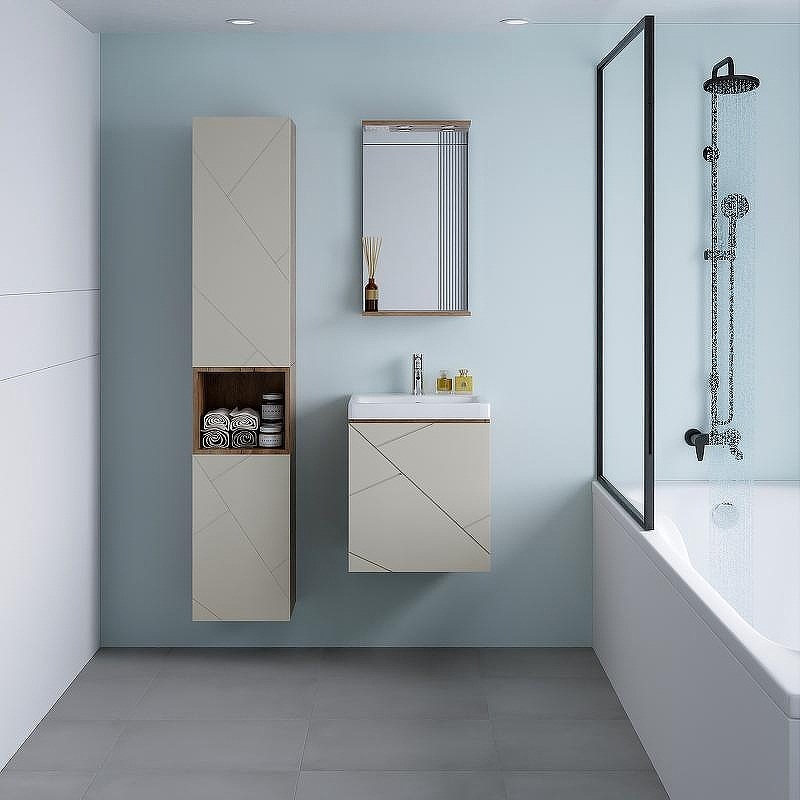 Тумба под раковину Бриклаер Кристалл 50 4627125416910 подвесная Латте Дуб крафт табачный, купить, цена, заказать, магазин, доставка, скидка, промокод, купить, цена, заказать, магазин, доставка, скидка, промокод