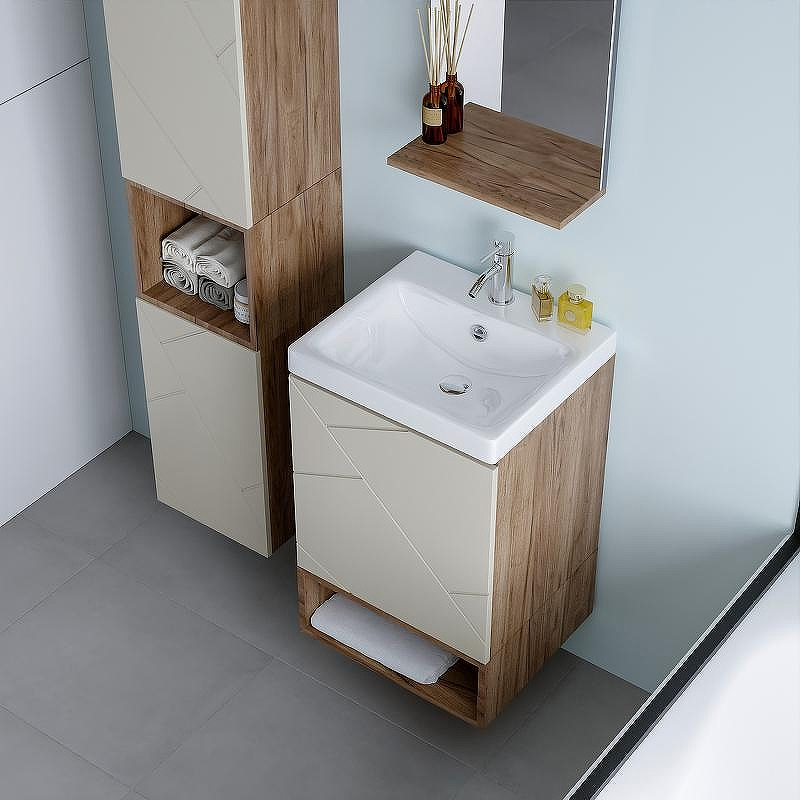 Тумба под раковину Бриклаер Кристалл 50 4627125416910 подвесная Латте Дуб крафт табачный, купить, цена, заказать, магазин, доставка, скидка, промокод, купить, цена, заказать, магазин, доставка, скидка, промокод