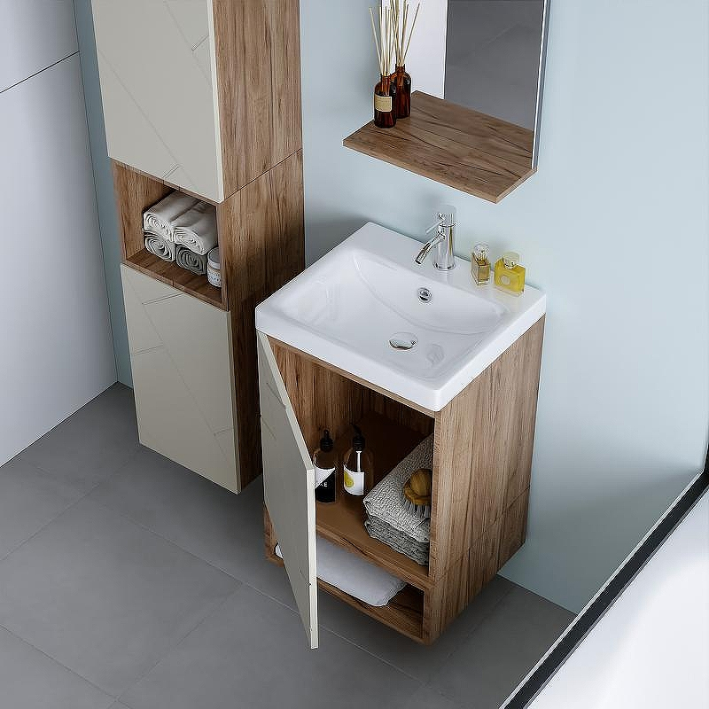 Тумба под раковину Бриклаер Кристалл 50 4627125416910 подвесная Латте Дуб крафт табачный, купить, цена, заказать, магазин, доставка, скидка, промокод, купить, цена, заказать, магазин, доставка, скидка, промокод