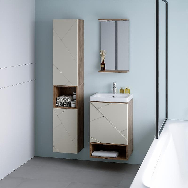 Тумба под раковину Бриклаер Кристалл 50 4627125416910 подвесная Латте Дуб крафт табачный, купить, цена, заказать, магазин, доставка, скидка, промокод, купить, цена, заказать, магазин, доставка, скидка, промокод