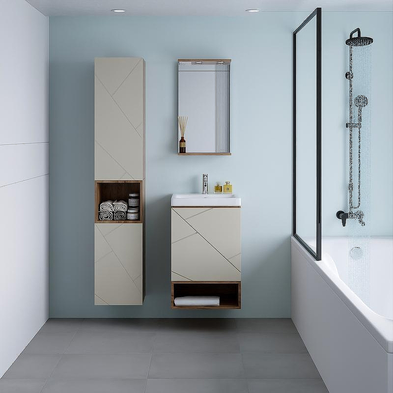 Тумба под раковину Бриклаер Кристалл 50 4627125416910 подвесная Латте Дуб крафт табачный, купить, цена, заказать, магазин, доставка, скидка, промокод, купить, цена, заказать, магазин, доставка, скидка, промокод