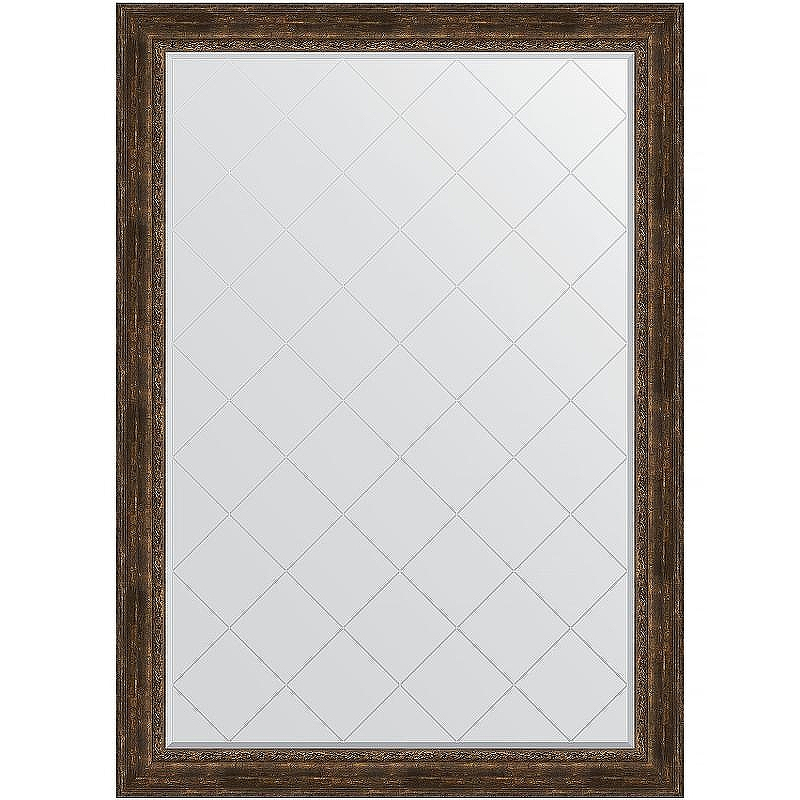 Зеркало Evoform Exclusive-G 192х137 BY 4516 с гравировкой в багетной раме - Состаренное дерево с орнаментом 120, купить, цена, заказать, магазин, доставка, скидка, промокод, купить, цена, заказать, магазин, доставка, скидка, промокод