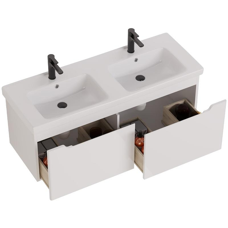 Тумба под раковину Dreja W 125 99.9400 подвесная Белый глянец, купить, цена, заказать, магазин, доставка, скидка, промокод, купить, цена, заказать, магазин, доставка, скидка, промокод