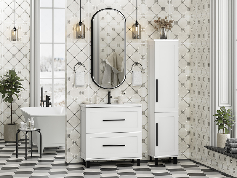 Тумба с раковиной Misty Модерн 80 УТ000024619 Белая матовая, купить, цена, заказать, магазин, доставка, скидка, промокод, купить, цена, заказать, магазин, доставка, скидка, промокод