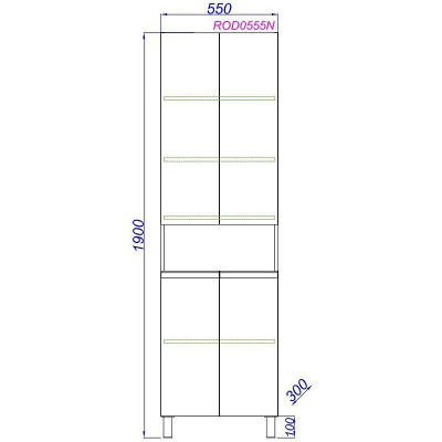 Шкаф пенал Aqwella Rodos 55 ROD0555N Белый