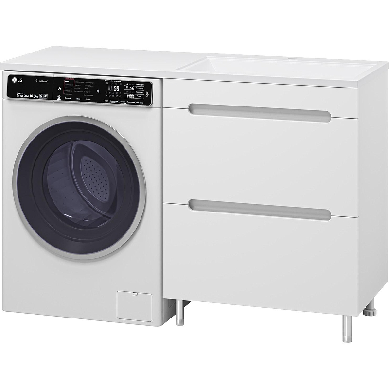 Тумба с раковиной Misty Байкал 130 R УТ000014755 Белая, купить, цена, заказать, магазин, доставка, скидка, промокод, купить, цена, заказать, магазин, доставка, скидка, промокод