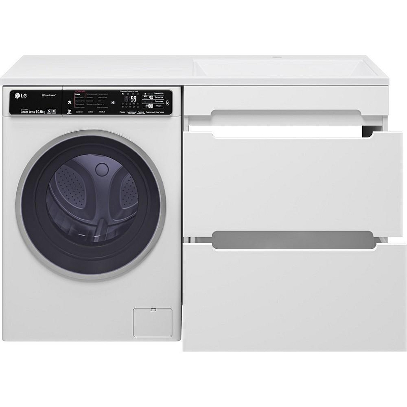 Тумба с раковиной Misty Байкал 130 R УТ000014755 Белая, купить, цена, заказать, магазин, доставка, скидка, промокод, купить, цена, заказать, магазин, доставка, скидка, промокод