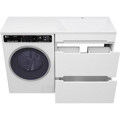 Тумба с раковиной Misty Байкал 130 R УТ000014755 Белая