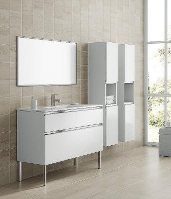 Тумба с раковиной SanVit Стрит-2 100 kstreet2100 в цвете Ral Белый глянец